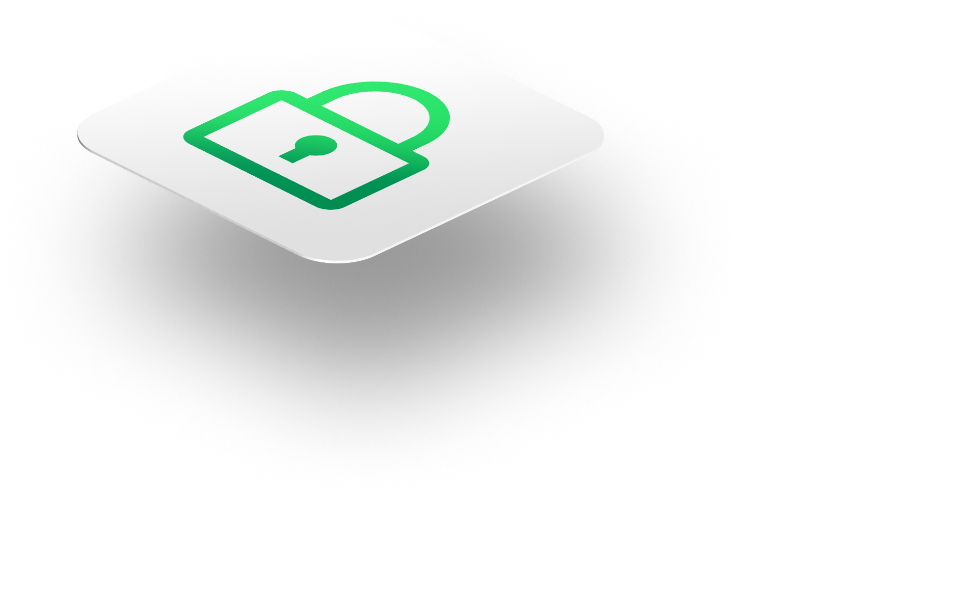 white tile with green lock icon